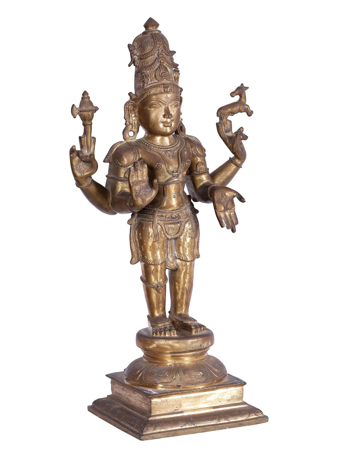 25'' Blessing Lord Shiva As Pashupatinath Panchaloha Bronze Statue | Statue From Swamimalai