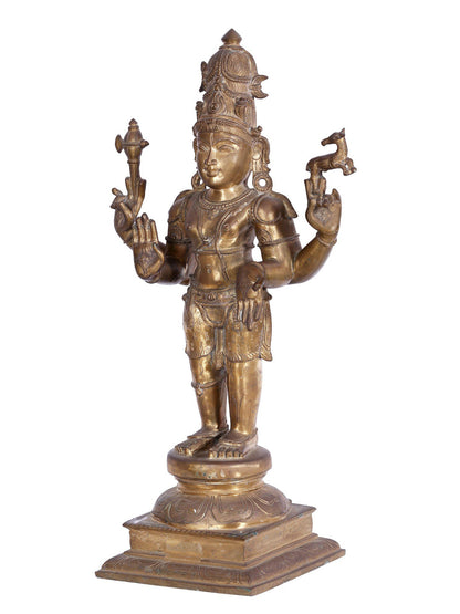 25'' Blessing Lord Shiva As Pashupatinath Panchaloha Bronze Statue | Statue From Swamimalai