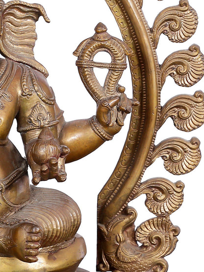 22'' Lord Ganesha Seated On Throne | Panchaloha Bronze Statue From Swamimalai | Statue For Temple