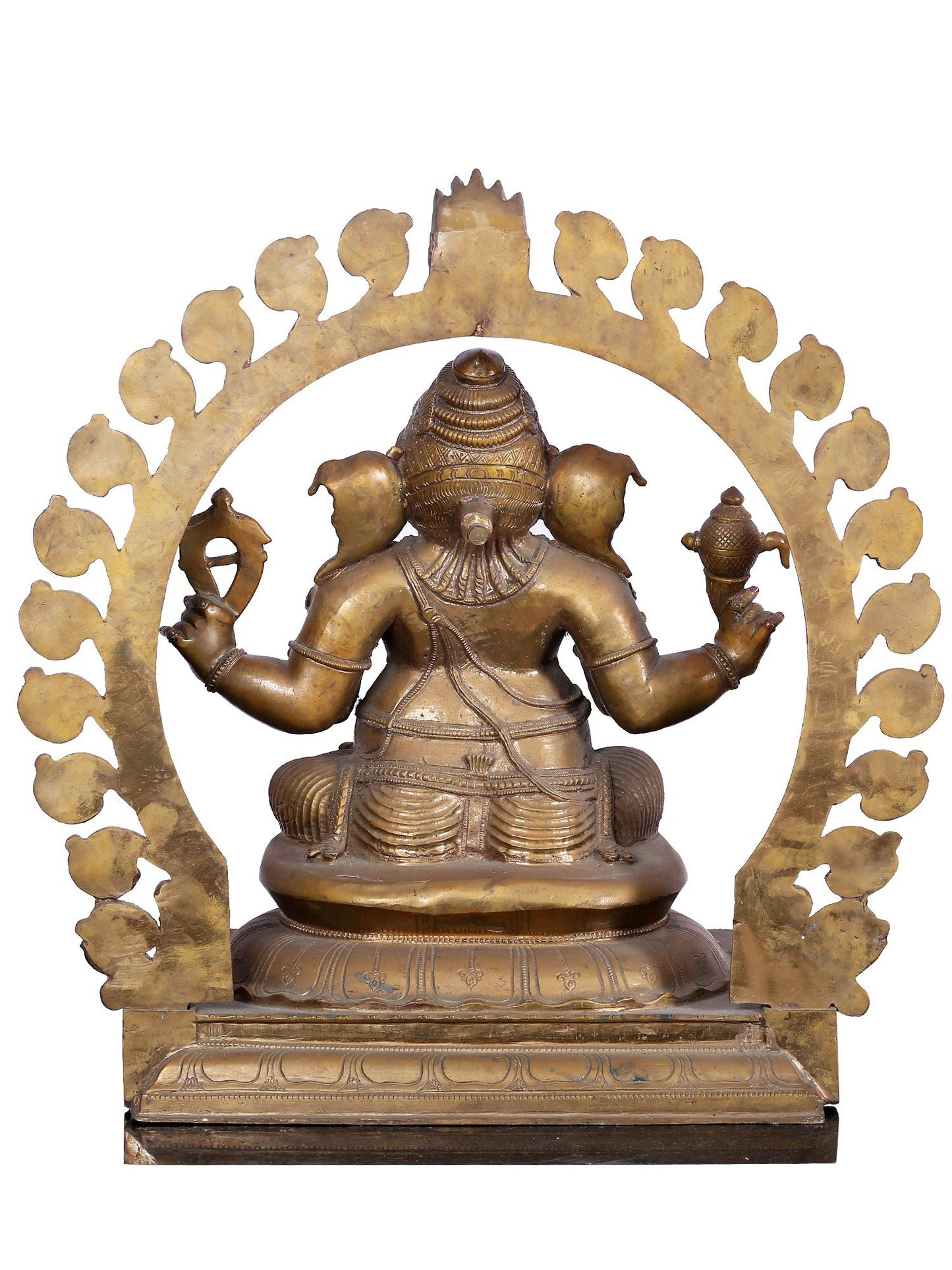 22'' Lord Ganesha Seated On Throne | Panchaloha Bronze Statue From Swamimalai | Statue For Temple