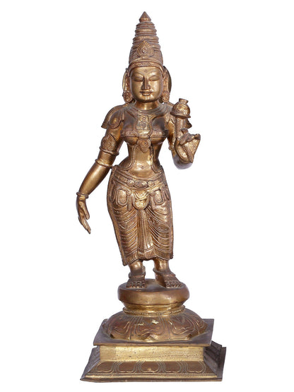 22" Trio Of Lord Murugan (Karttikeya) Bronze Statue With Devasena And Valli | Bronze Statue For Temple.