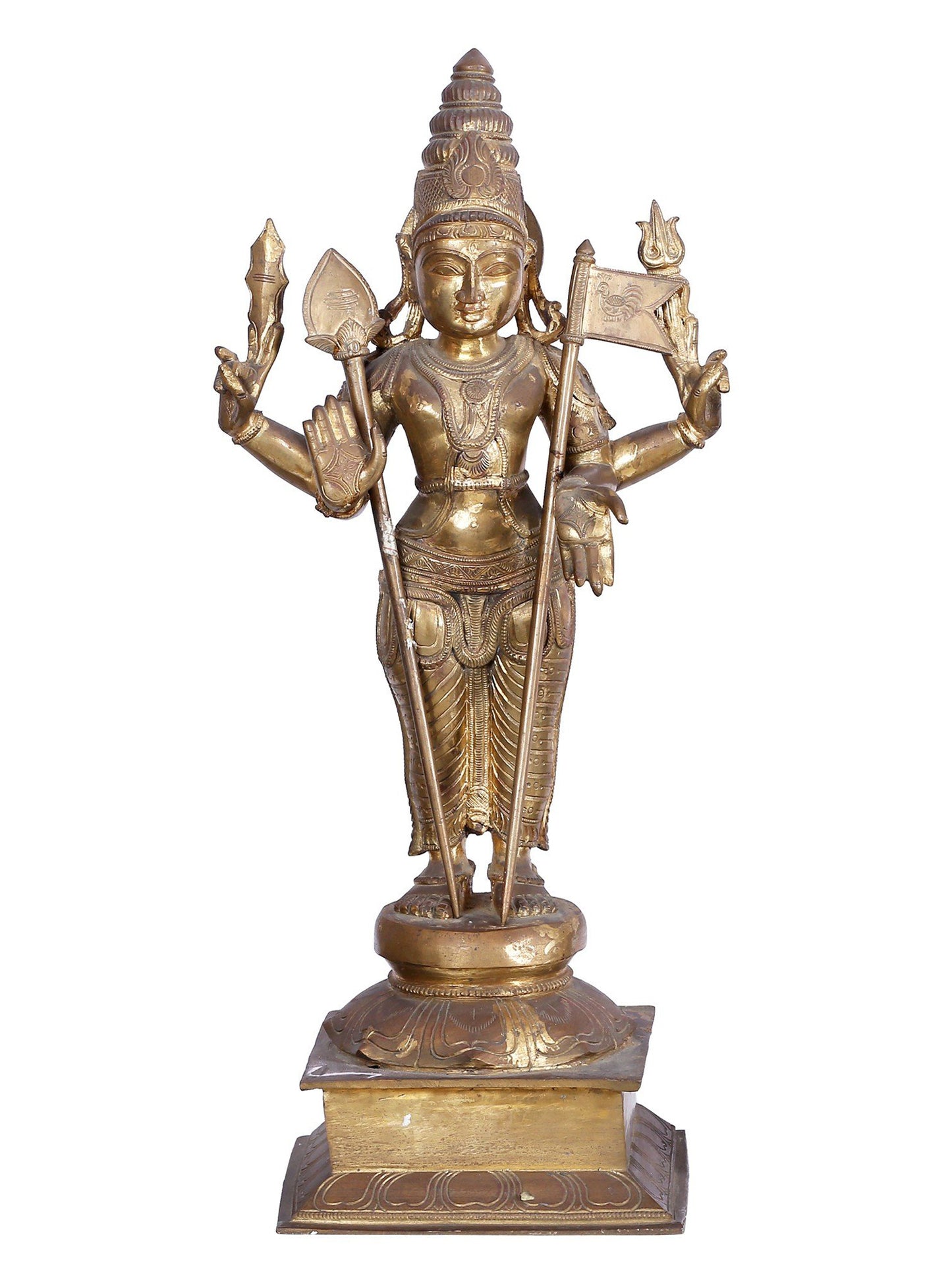 22" Trio Of Lord Murugan (Karttikeya) Bronze Statue With Devasena And Valli | Bronze Statue For Temple.