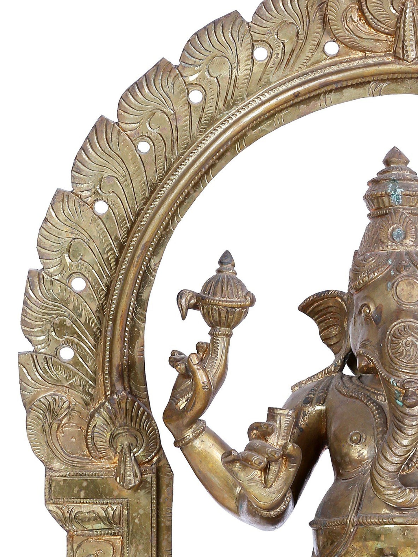 18" Haridra Ganapati Bronze Sculpture | Panchaloha Bronze Statute From Swamimalai