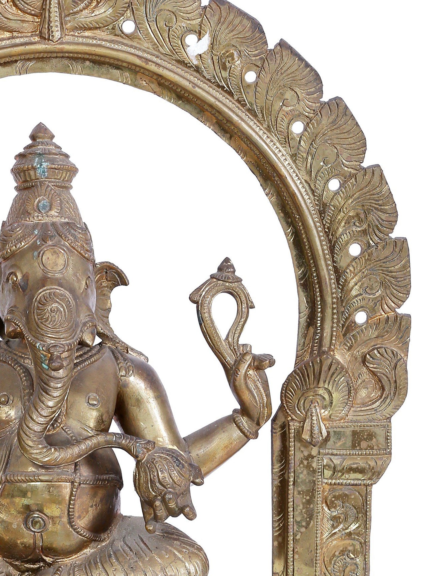 18" Haridra Ganapati Bronze Sculpture | Panchaloha Bronze Statute From Swamimalai