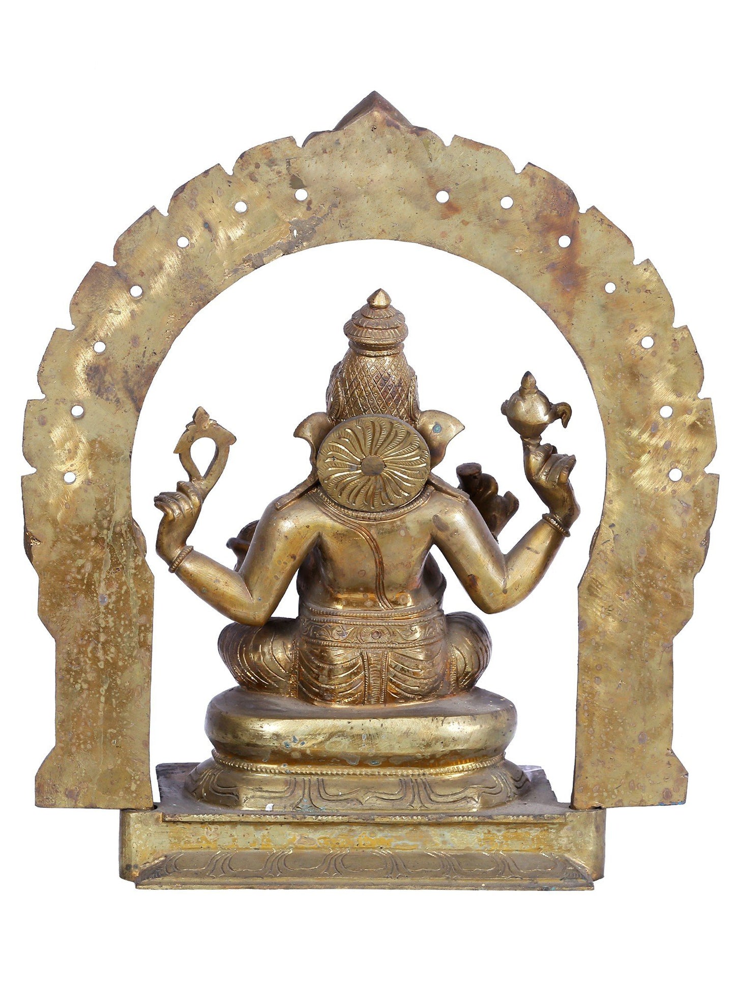 18" Haridra Ganapati Bronze Sculpture | Panchaloha Bronze Statute From Swamimalai