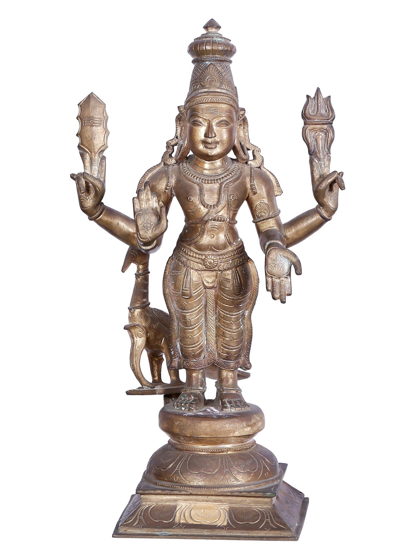 19" Lord Subramanya Sith His Consorts Devasena And Valli | Madhuchista Vidhana (Lost-Wax) | Panchaloha Bronze Statue From Swamimalai