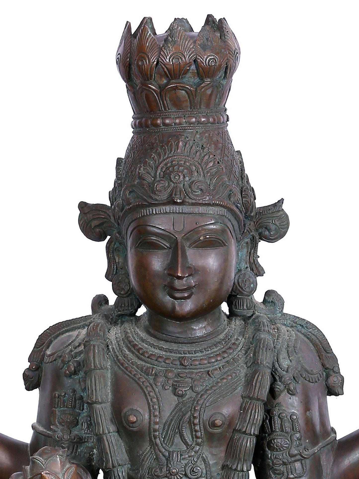 33" Lord Guruvayurappan (Vishnu) | Madhuchista Vidhana (Lost-Wax) | Panchaloha Bronze Statue From Swamimalai