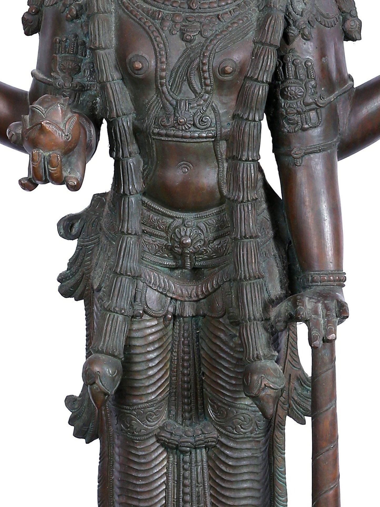 33" Lord Guruvayurappan (Vishnu) | Madhuchista Vidhana (Lost-Wax) | Panchaloha Bronze Statue From Swamimalai