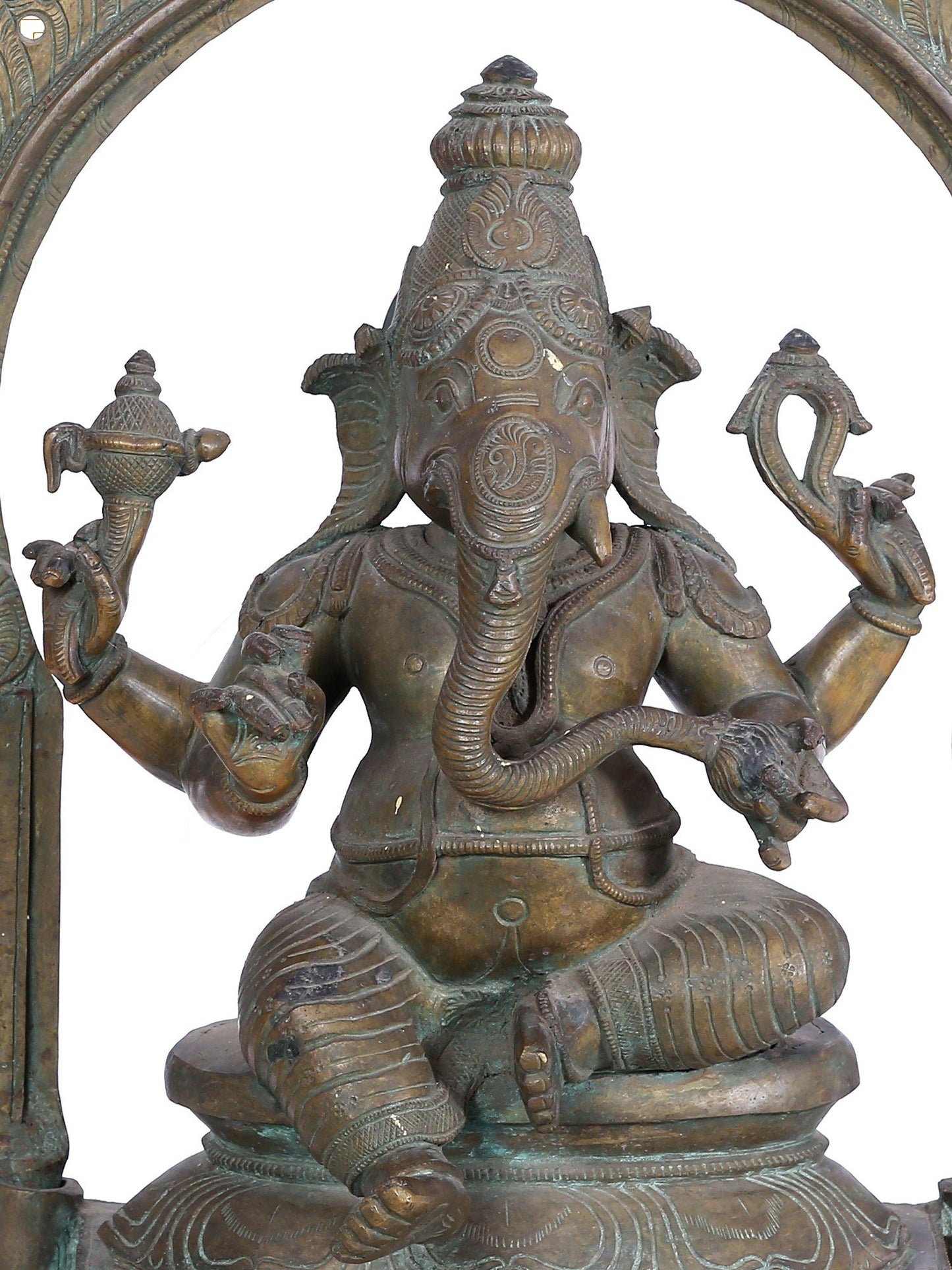 18" Sitting Lord Ganesha Bronze Statue | Panchaloha Bronze Idol From Swamimalai | Statue For Temple