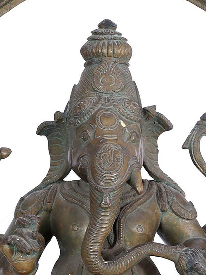 18" Sitting Lord Ganesha Bronze Statue | Panchaloha Bronze Idol From Swamimalai | Statue For Temple