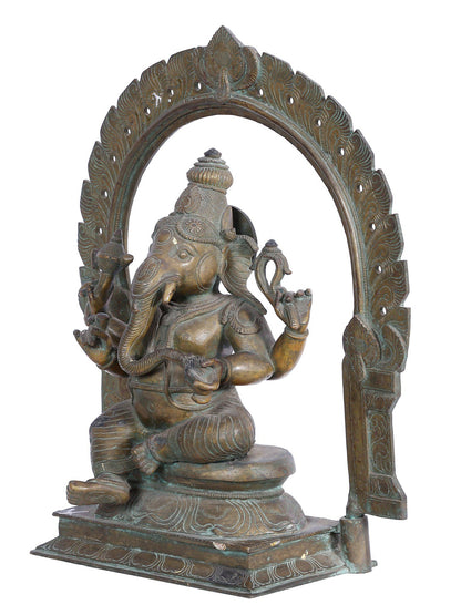 18" Sitting Lord Ganesha Bronze Statue | Panchaloha Bronze Idol From Swamimalai | Statue For Temple