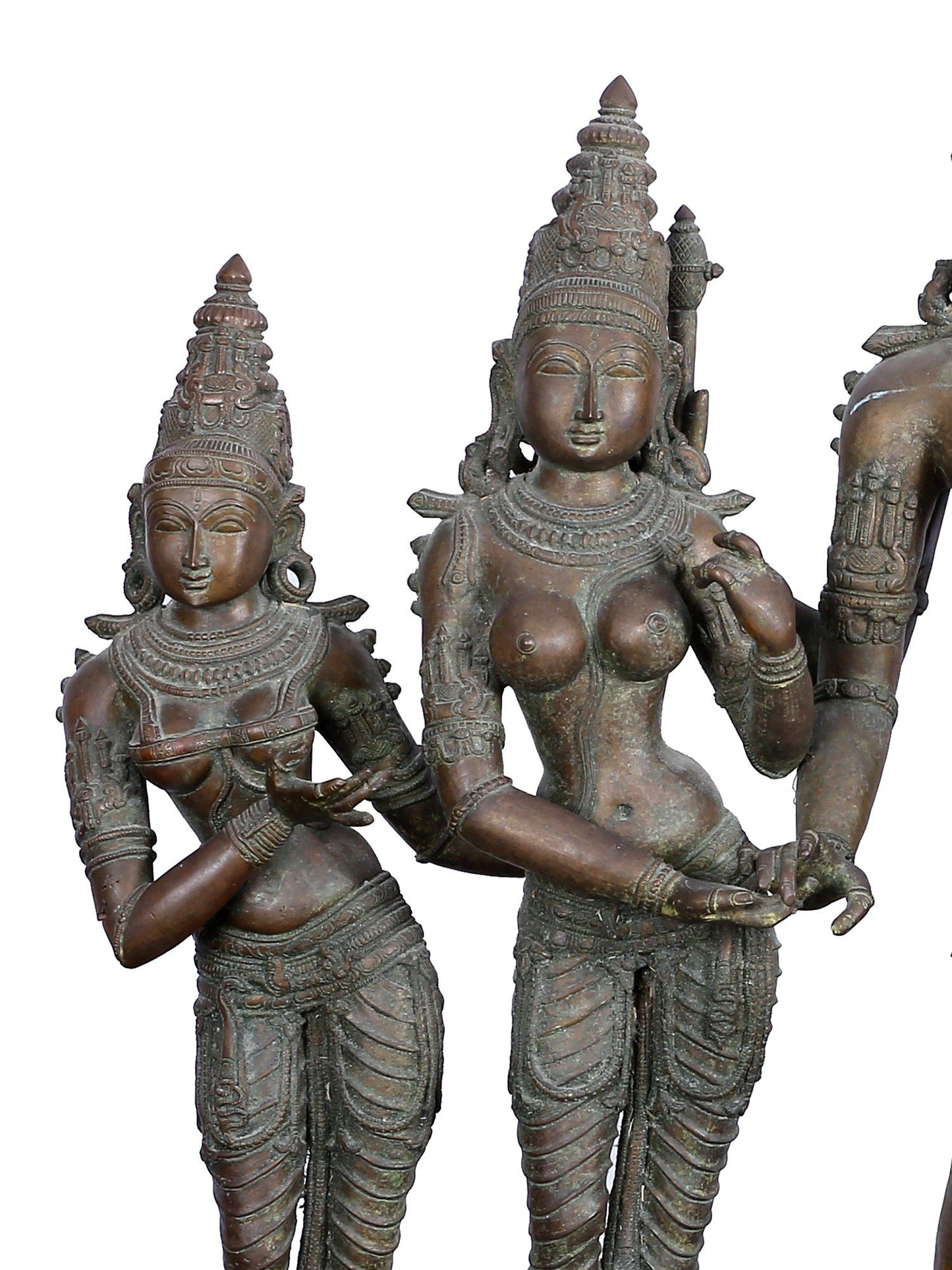 32" Kalyana Sundaram (Lord Shiva And Parvati) | Panchaloha Bronze Statue From Swamimalai