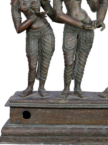 32" Kalyana Sundaram (Lord Shiva And Parvati) | Panchaloha Bronze Statue From Swamimalai