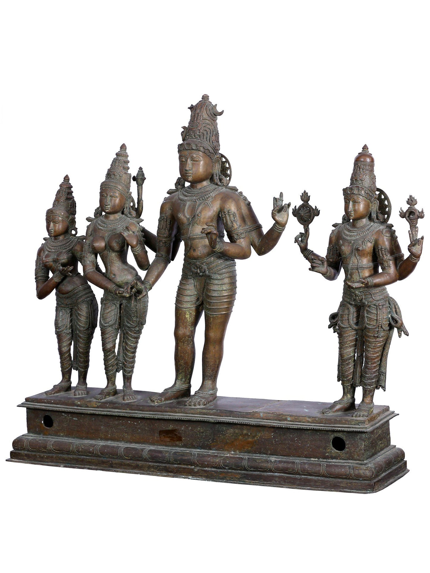 32" Kalyana Sundaram (Lord Shiva And Parvati) | Panchaloha Bronze Statue From Swamimalai