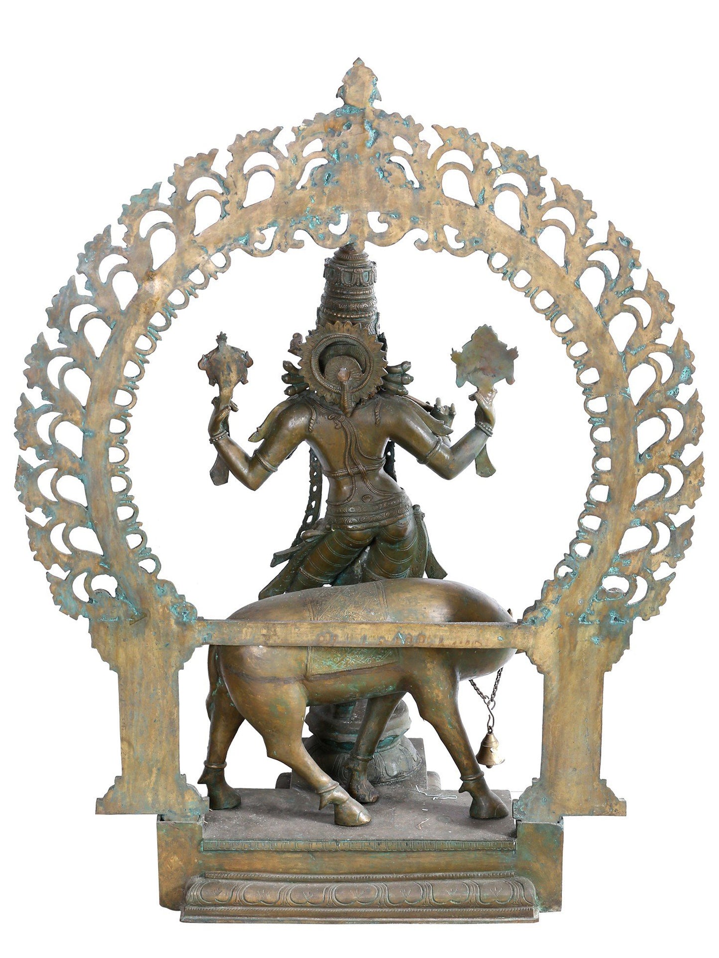 45" Lord Venugopal (Krishna) Playing Flute With Cow | Panchaloha Bronze Statue From Swamimalai