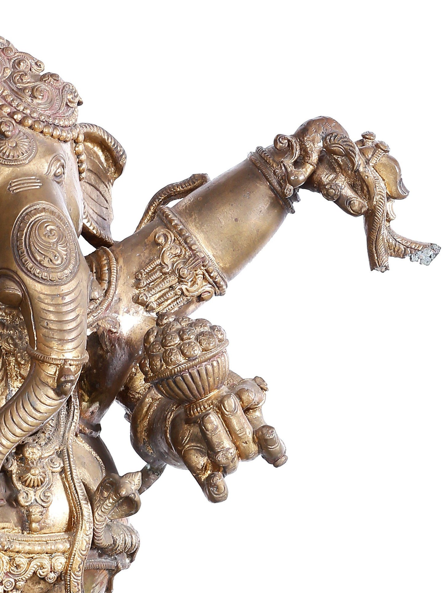 34" Large Chaturbhuja Dancing Lord Ganesha Statue | Panchaloha Bronze Statue From Swamimalai.