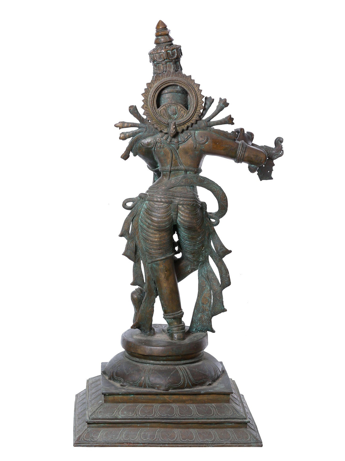 36" Large Lord Krishna Playing Flute | Panchaloha Bronze Statue From Swamimalai | Statue For Temple