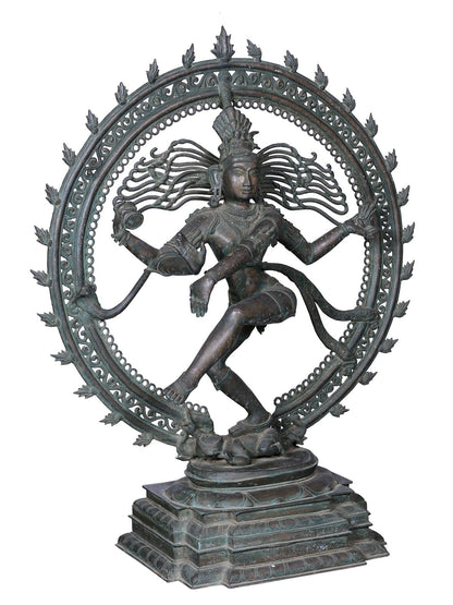 37" Nataraja (Dancing Lord Shiva) Sculpture | Panchaloha Bronze Statue From Swamimalai