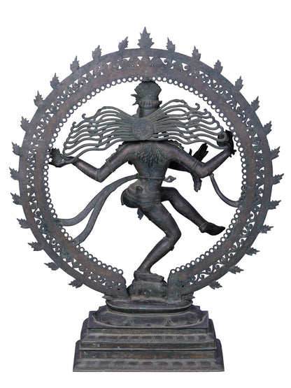 37" Nataraja (Dancing Lord Shiva) Sculpture | Panchaloha Bronze Statue From Swamimalai