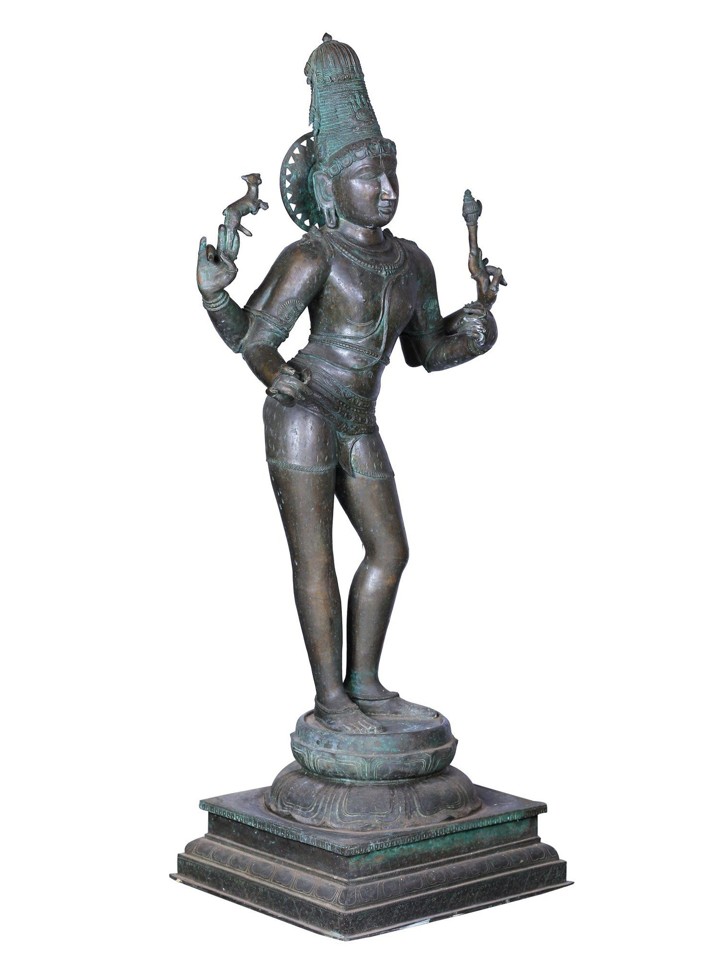 51'' Standing Lord Pashupatinath (Shiva) | Panchaloha Bronze Statue From Swamimalai