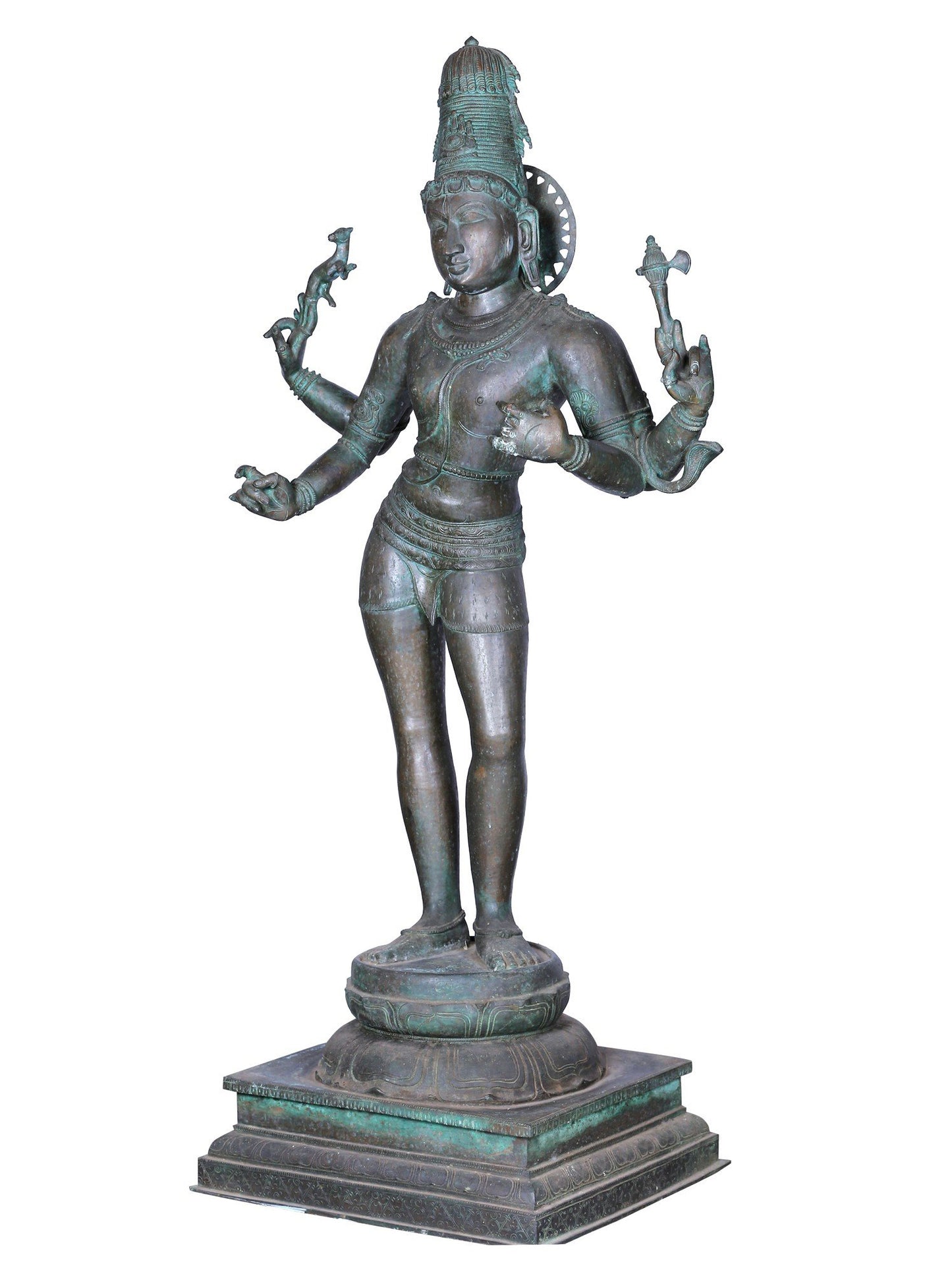 51'' Standing Lord Pashupatinath (Shiva) | Panchaloha Bronze Statue From Swamimalai