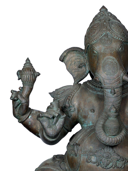 36" Large Dancing Ganesha In Panchaloha Bronze | Idol From Swamimalai | Bronze Statue.