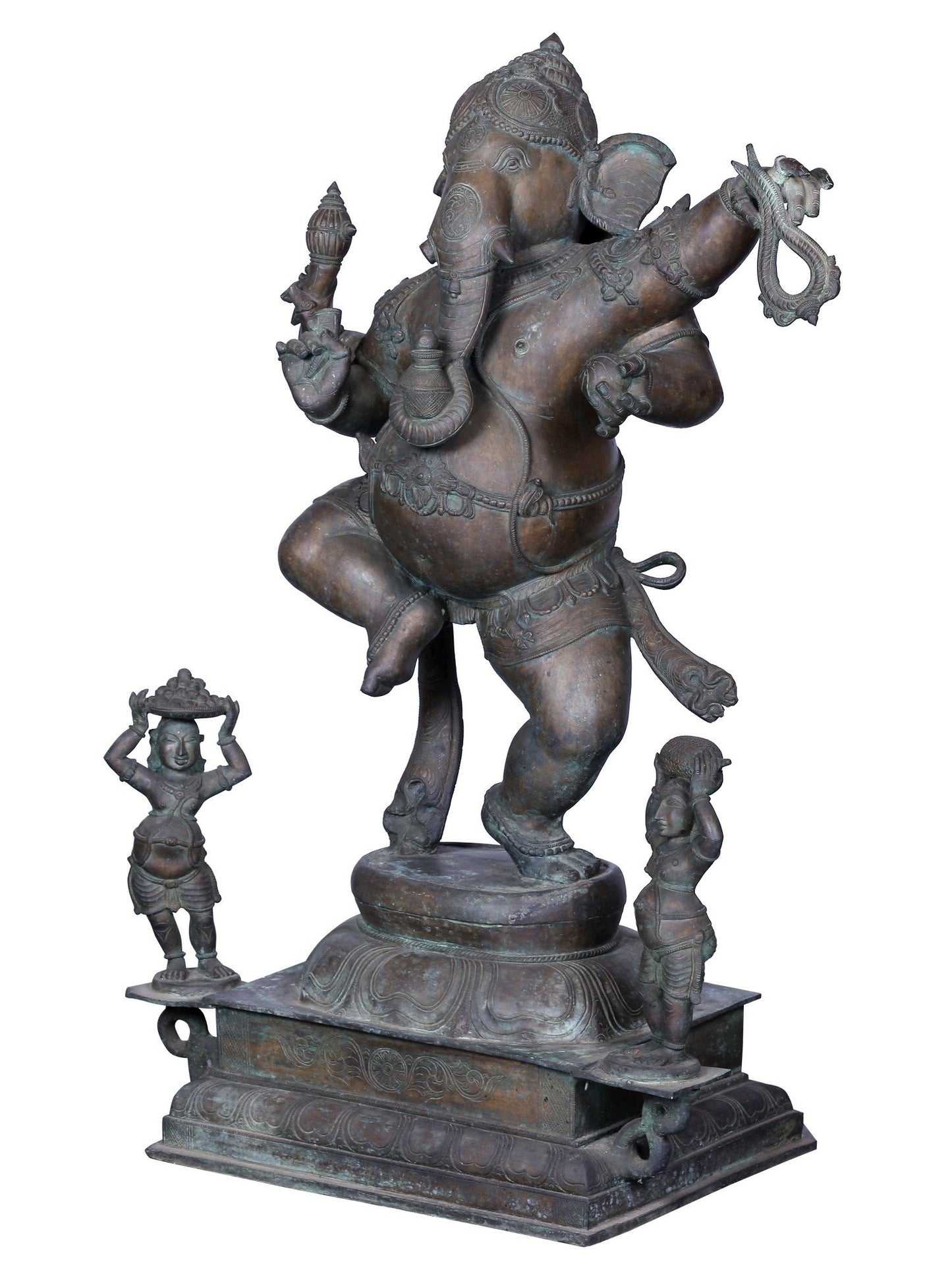 36" Large Dancing Ganesha In Panchaloha Bronze | Idol From Swamimalai | Bronze Statue.