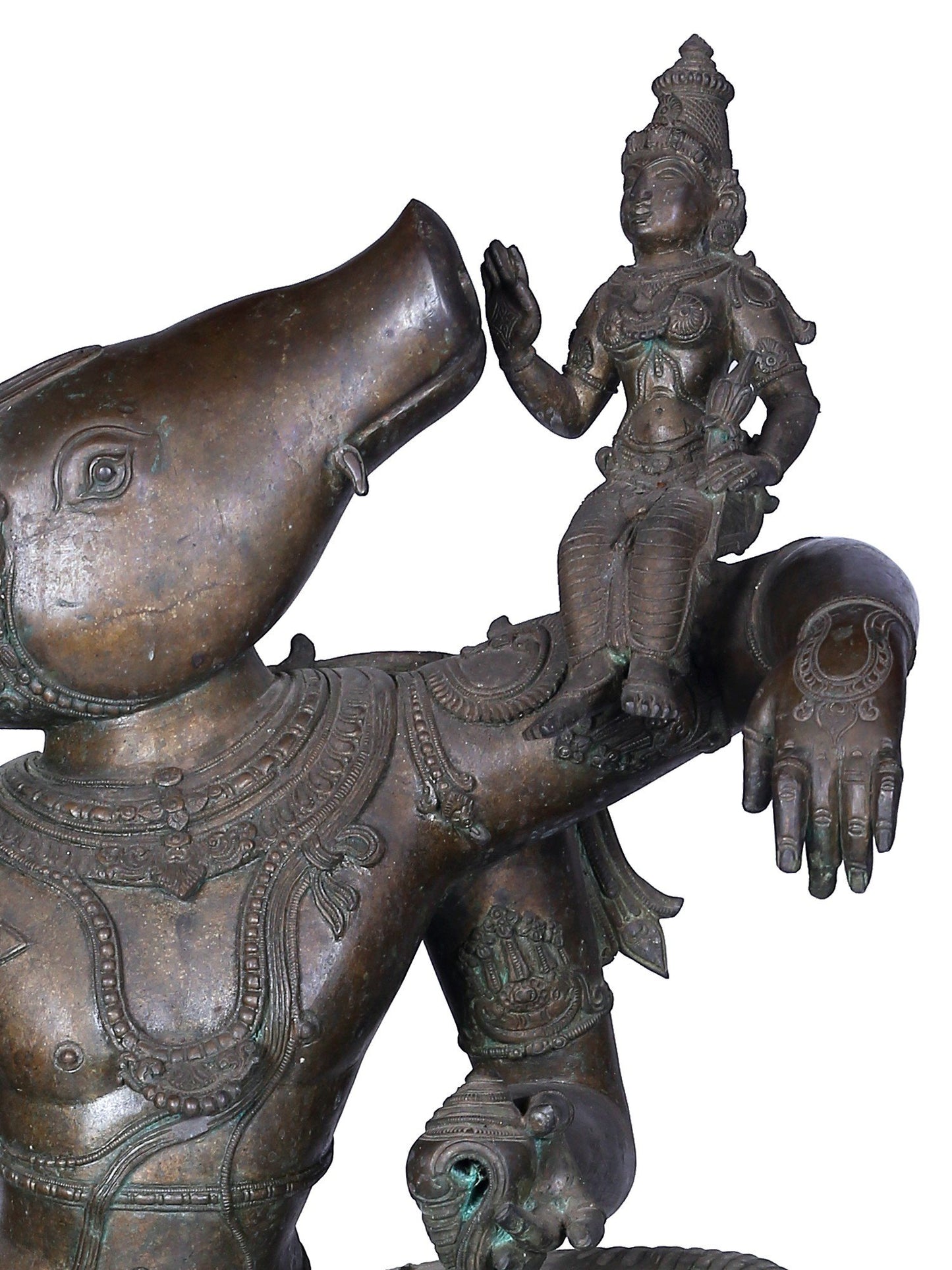 40" Large Varaha Avatara Of Lord Vishnu With Devi Lakshmi | Panchaloha Bronze Statue From Swamimalai