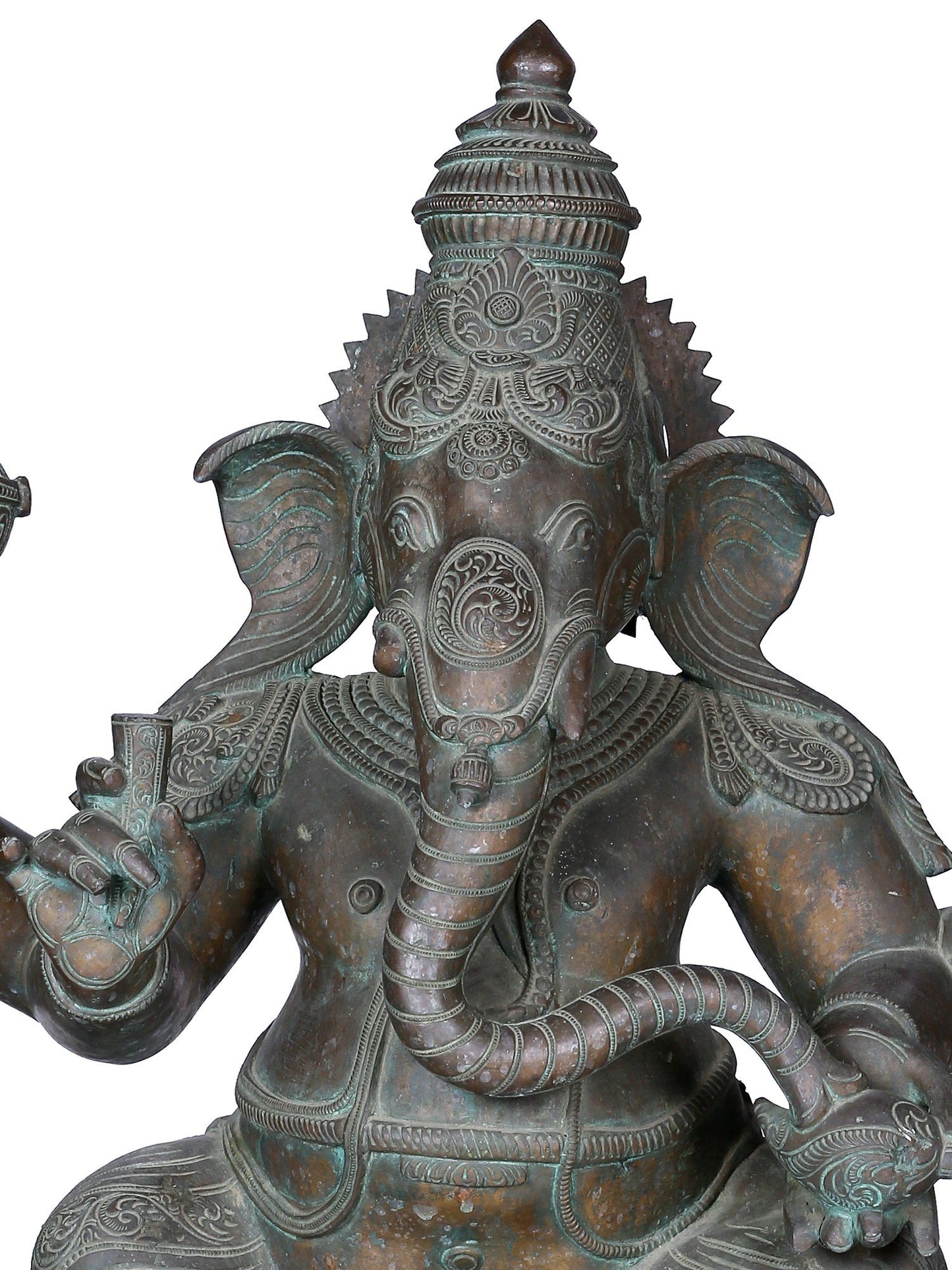 24" Sitting Lord Ganesha Sculpter | Panchaloha Bronze Statue From Swamimalai