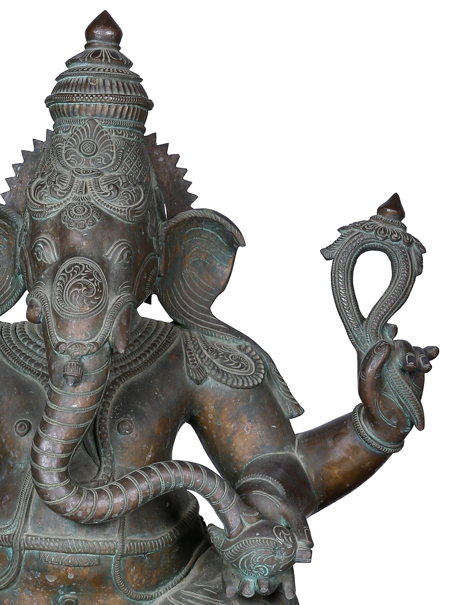 24" Sitting Lord Ganesha Sculpter | Panchaloha Bronze Statue From Swamimalai