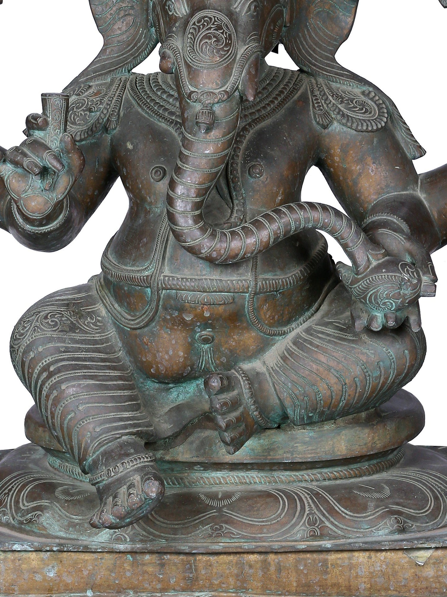 24" Sitting Lord Ganesha Sculpter | Panchaloha Bronze Statue From Swamimalai