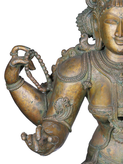 36" Large Goddess Saraswati Idol | Panchaloha Bronze Statue From Swamimalai | Bronze Statue For Temple