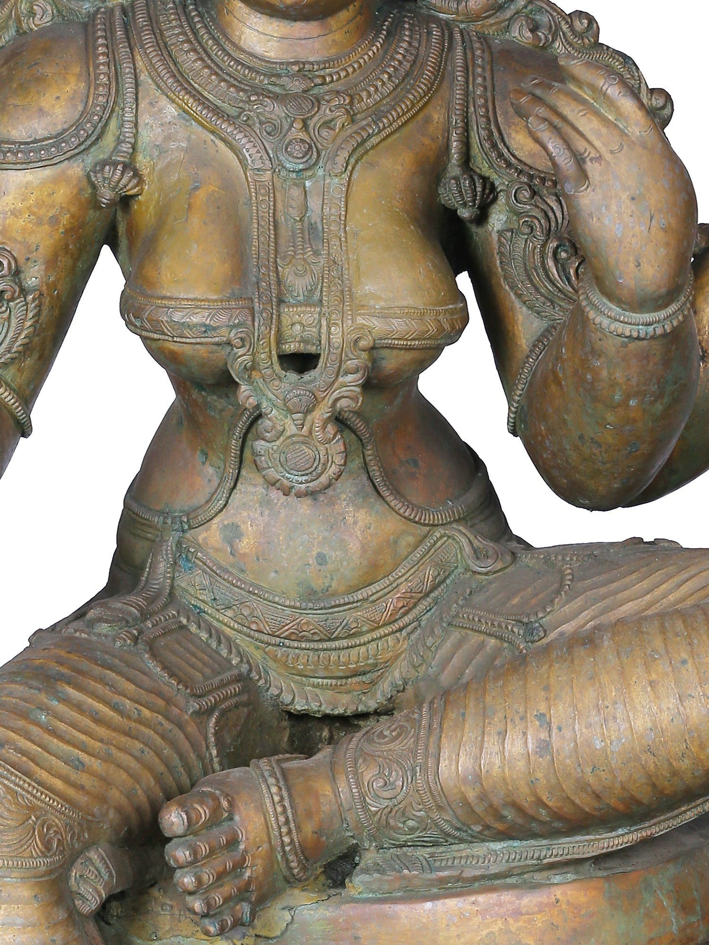 36" Large Goddess Saraswati Idol | Panchaloha Bronze Statue From Swamimalai | Bronze Statue For Temple