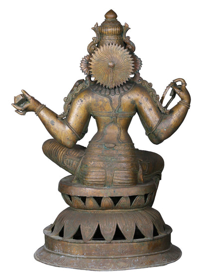 36" Large Goddess Saraswati Idol | Panchaloha Bronze Statue From Swamimalai | Bronze Statue For Temple