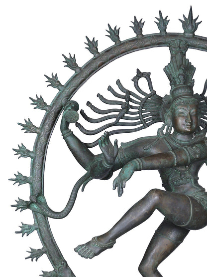 48'' Large Dancing Shiva (Nataraja) Sculpture | Panchaloha Bronze Statue From Swamimalai | Statue For Temple