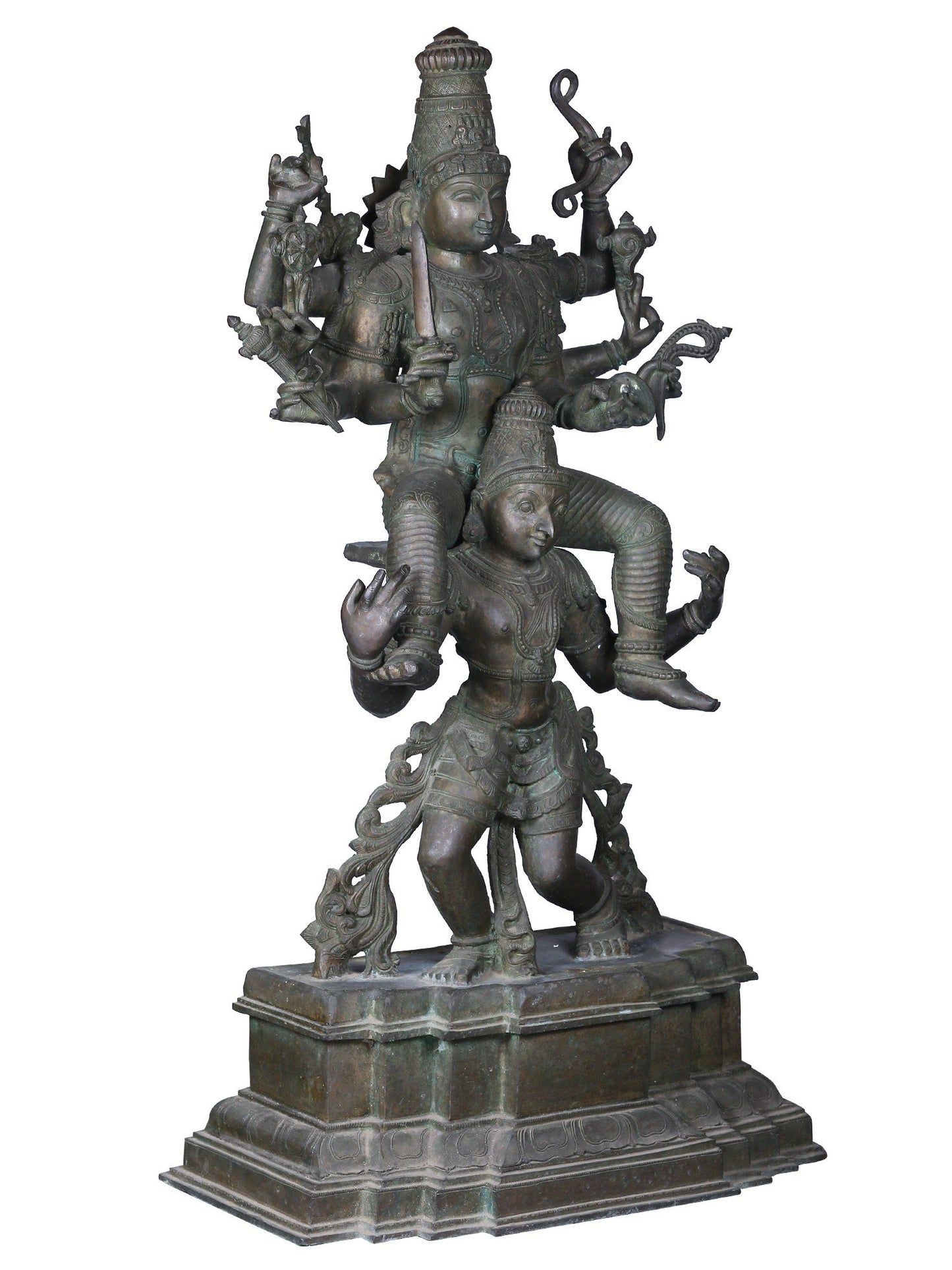 45'' Large Lord Perumal (Vishnu) Seated On Garuda | Decorative Bronze Idol | Bronze Statue For Temple