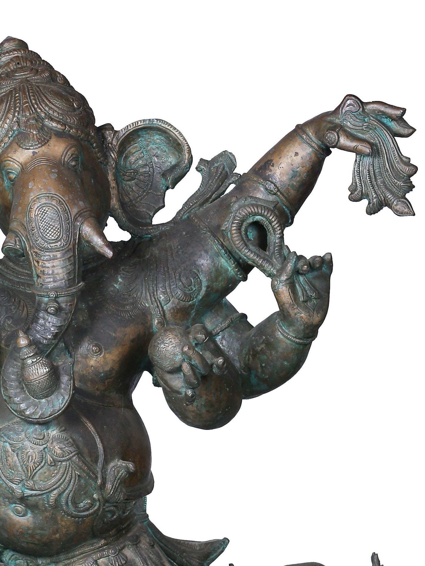 36'' Large Six Hands Dancing Ganesha | Decorative Bronze Idol | Bronze Statue For Temple