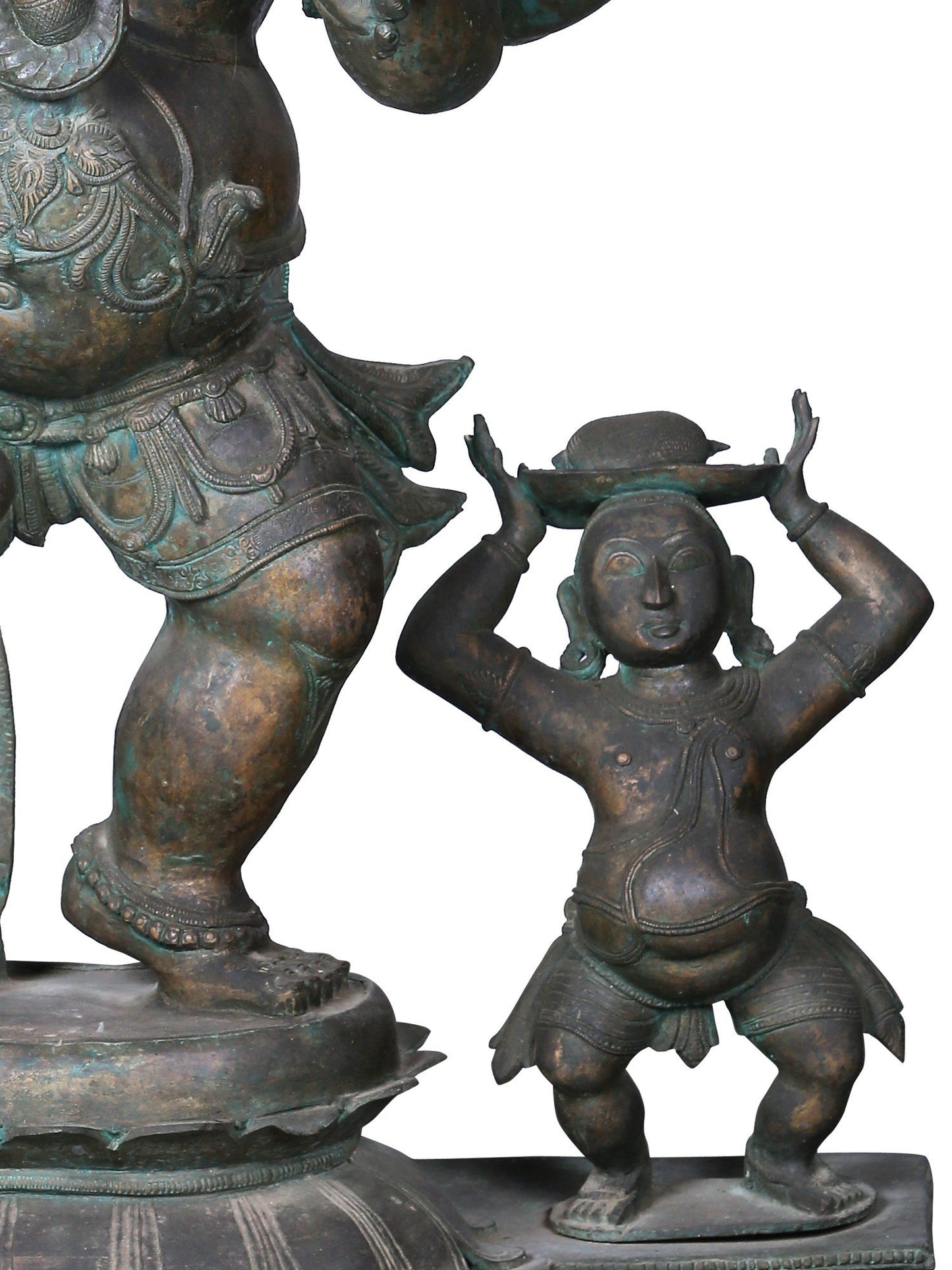 36'' Large Six Hands Dancing Ganesha | Decorative Bronze Idol | Bronze Statue For Temple