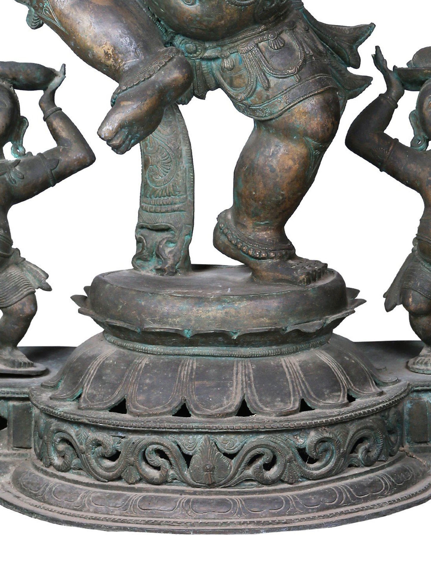 36'' Large Six Hands Dancing Ganesha | Decorative Bronze Idol | Bronze Statue For Temple