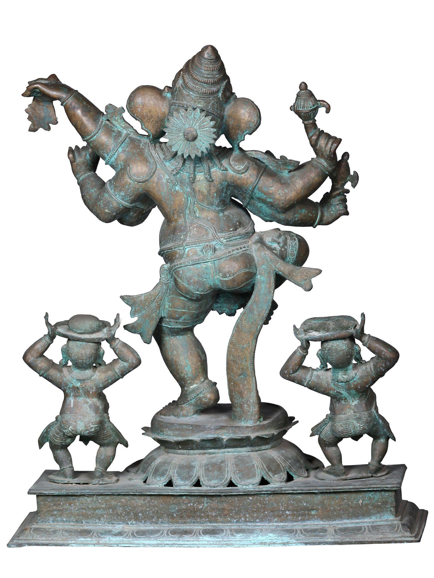 36'' Large Six Hands Dancing Ganesha | Decorative Bronze Idol | Bronze Statue For Temple