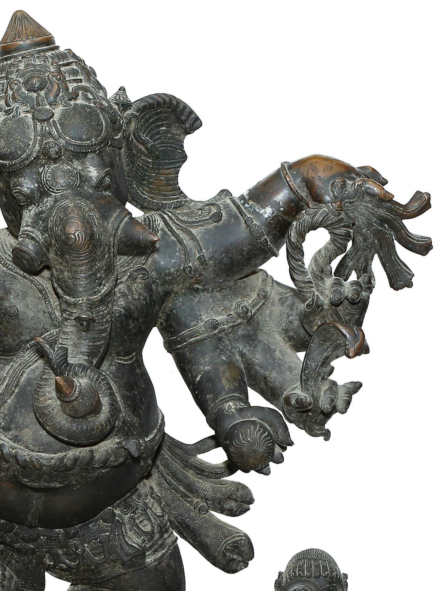 39'' Large Eight Hands Dancing Ganesha In Panchaloha Bronze Statue | Statue For Temple