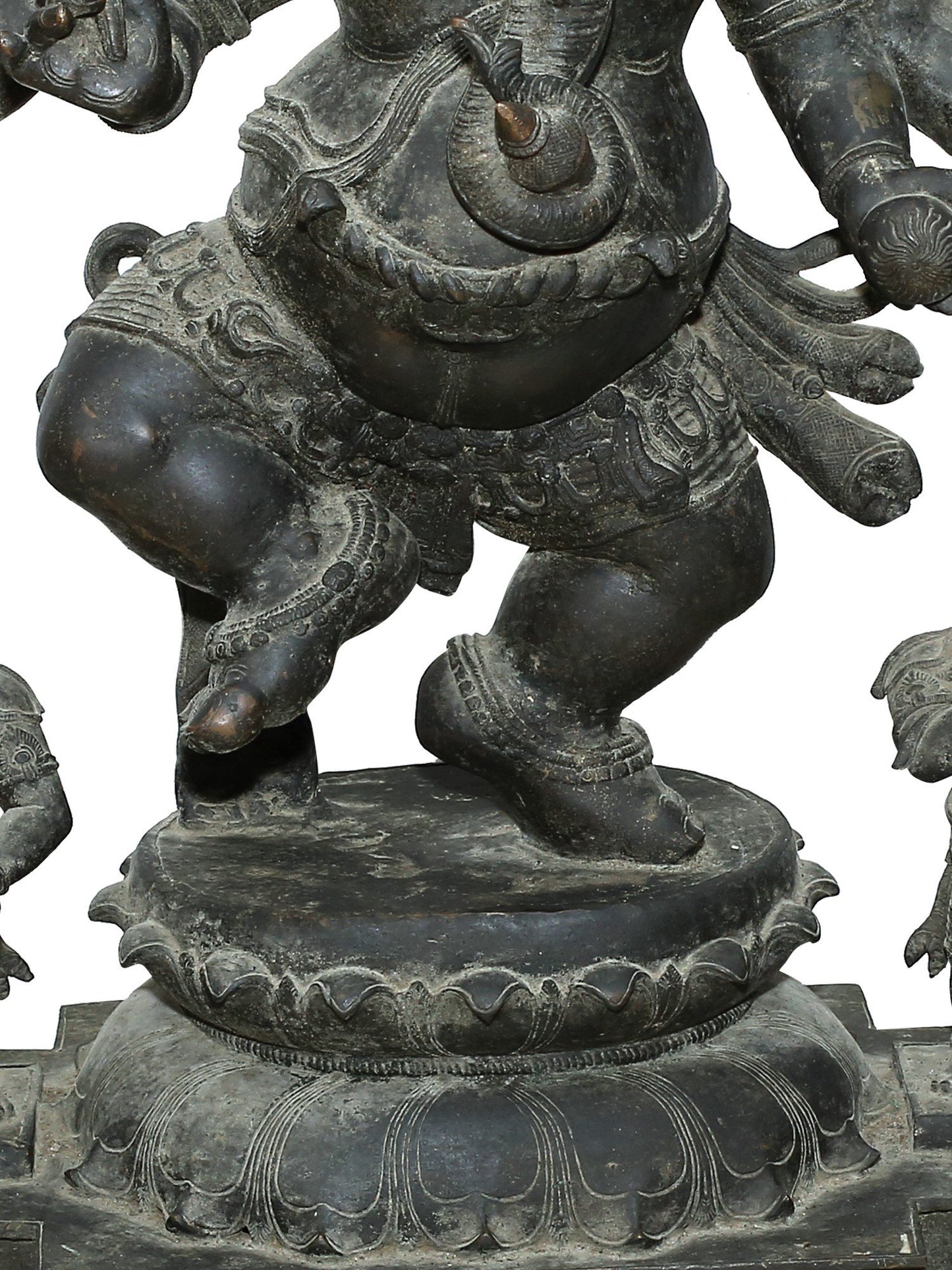 39'' Large Eight Hands Dancing Ganesha In Panchaloha Bronze Statue | Statue For Temple