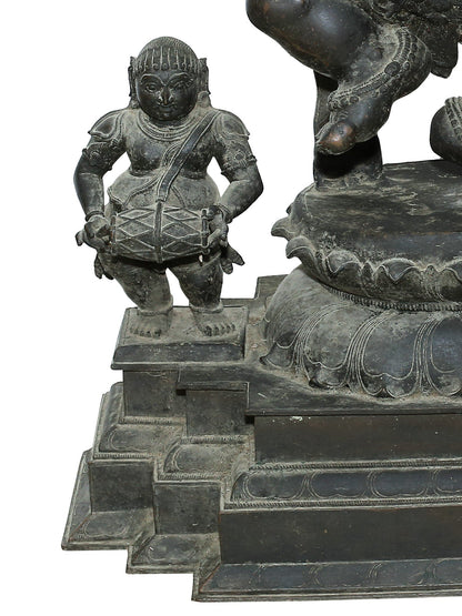 39'' Large Eight Hands Dancing Ganesha In Panchaloha Bronze Statue | Statue For Temple