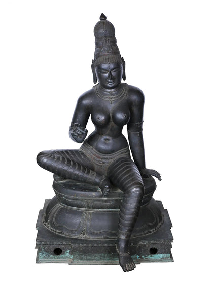 52'' Superfine Devi Uma (Bhoga Sakthi) | Decorative Bronze Idol | Bronze Statue For Temple