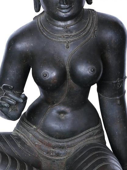 52'' Superfine Devi Uma (Bhoga Sakthi) | Decorative Bronze Idol | Bronze Statue For Temple