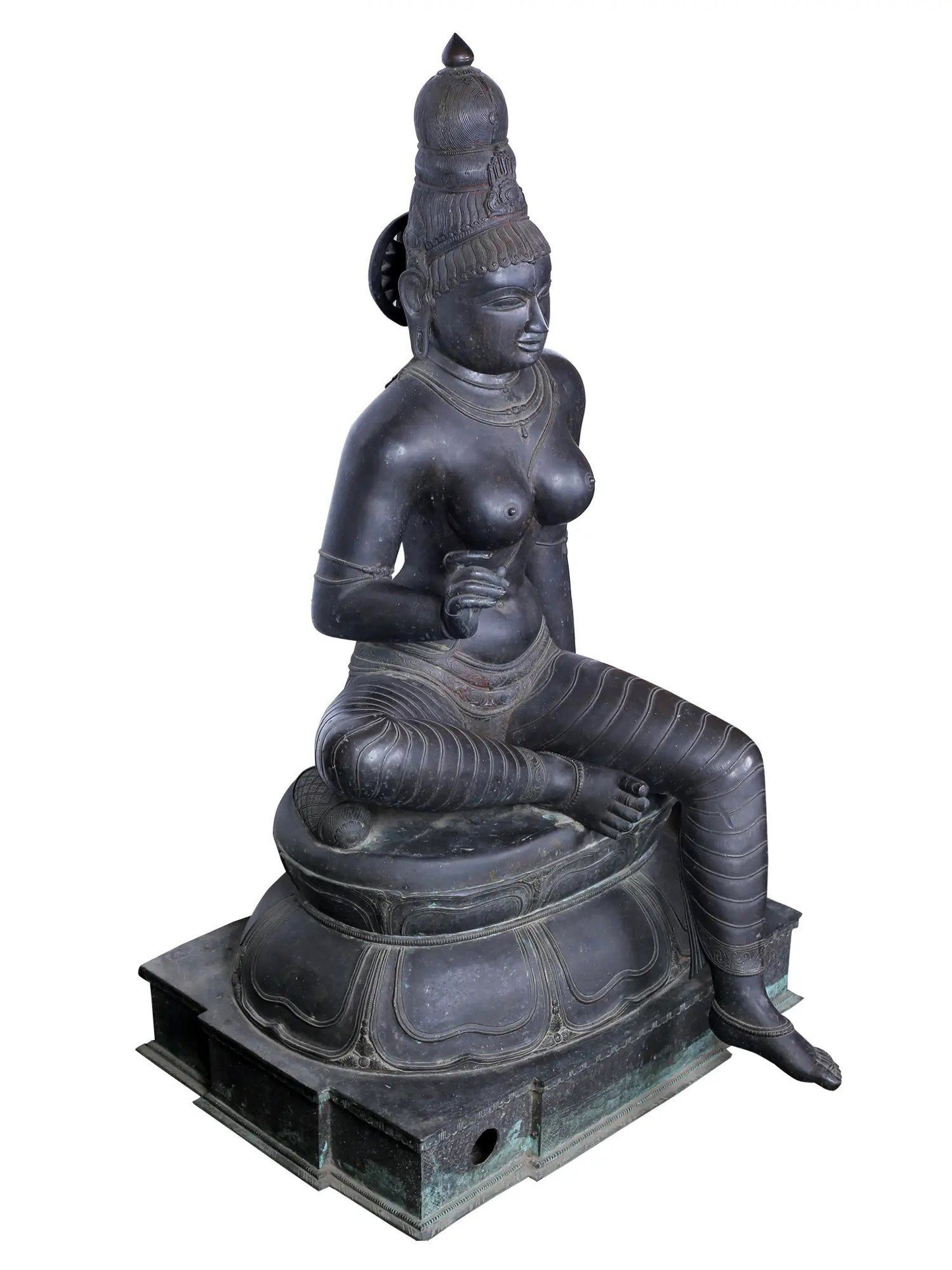 52'' Superfine Devi Uma (Bhoga Sakthi) | Decorative Bronze Idol | Bronze Statue For Temple