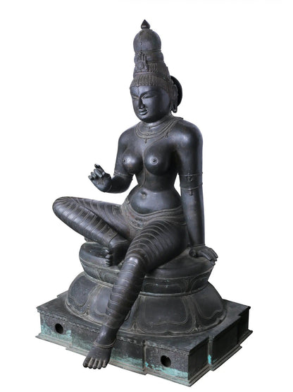 52'' Superfine Devi Uma (Bhoga Sakthi) | Decorative Bronze Idol | Bronze Statue For Temple