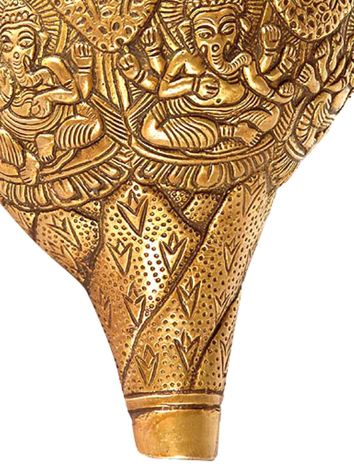 Pancha-Ganesha Conch | Handmade Conch | Brass Conch | Puja & Ritual Item