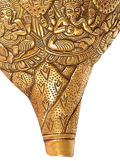 Pancha-Ganesha Conch | Handmade Conch | Brass Conch | Puja & Ritual Item