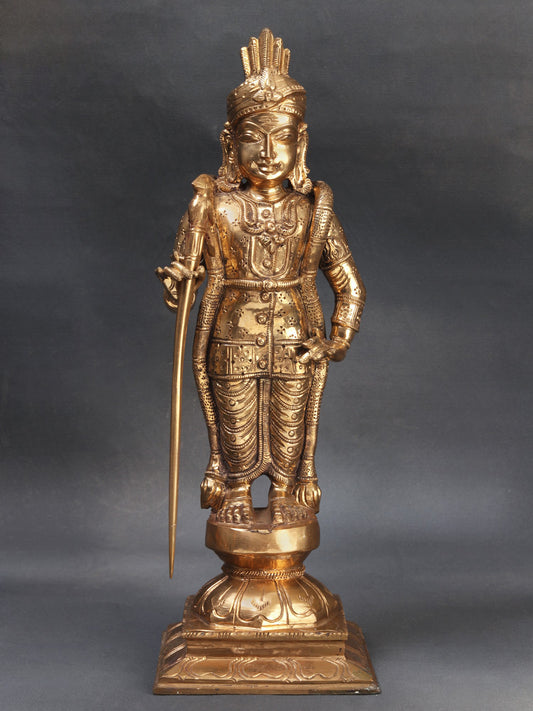 13” Kumara Karttikeya Bronze Statue | Decorative Bronze Idol | Bronze Statue For Temple